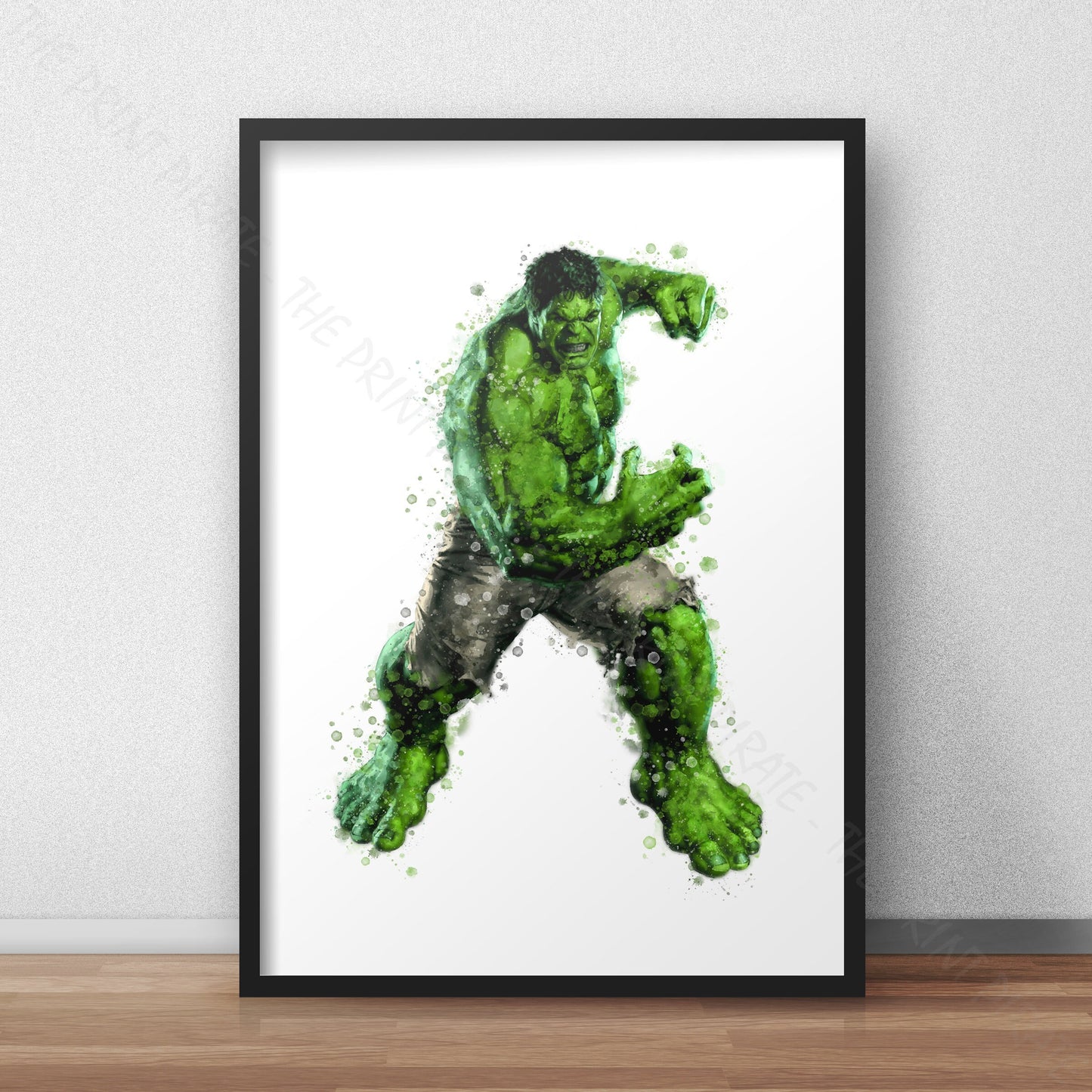 Superhero 'THE HULK' Marvel Watercolour Splash Wall Art Print