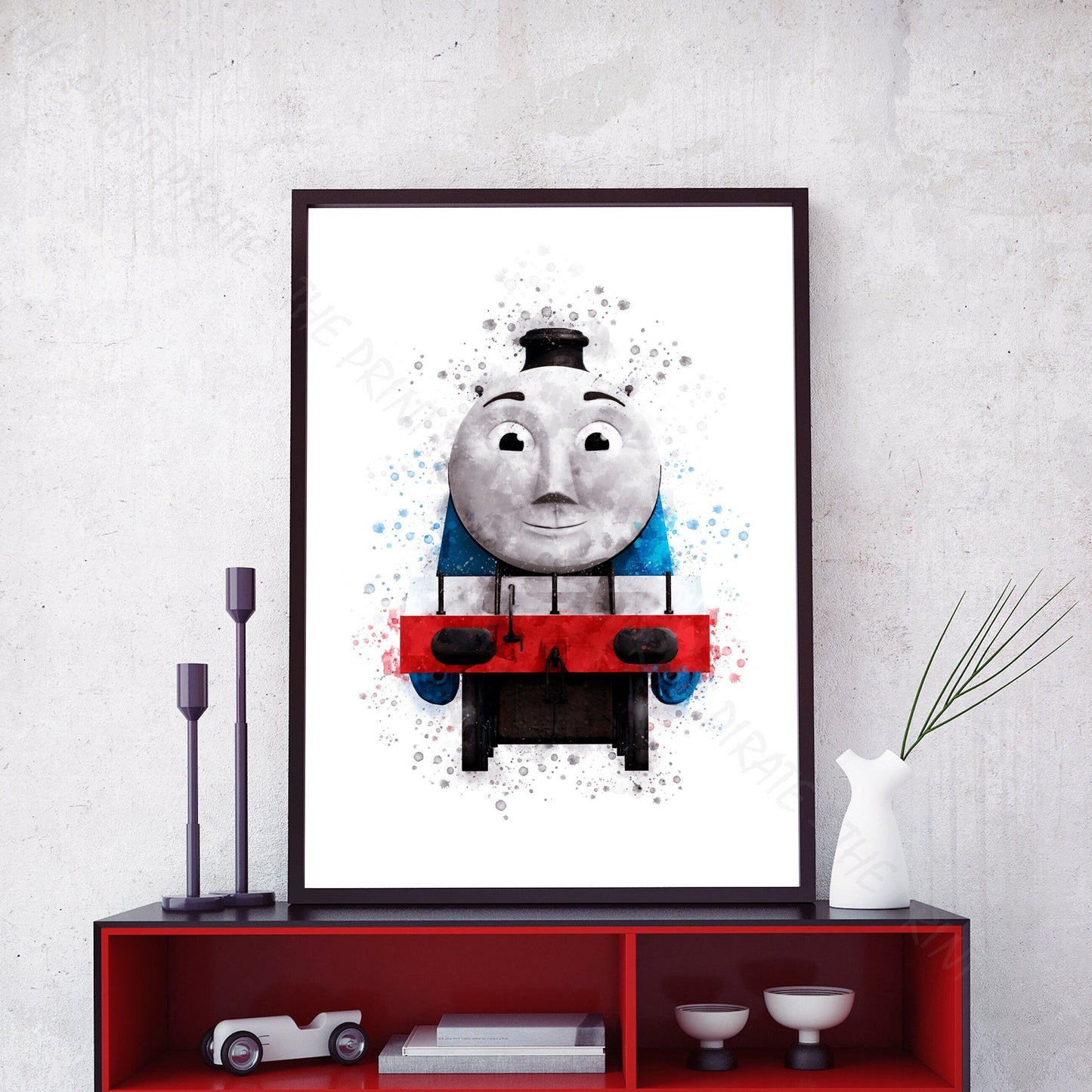 Thomas and Friends 'GORDON' Watercolour Splash Wall Art Print