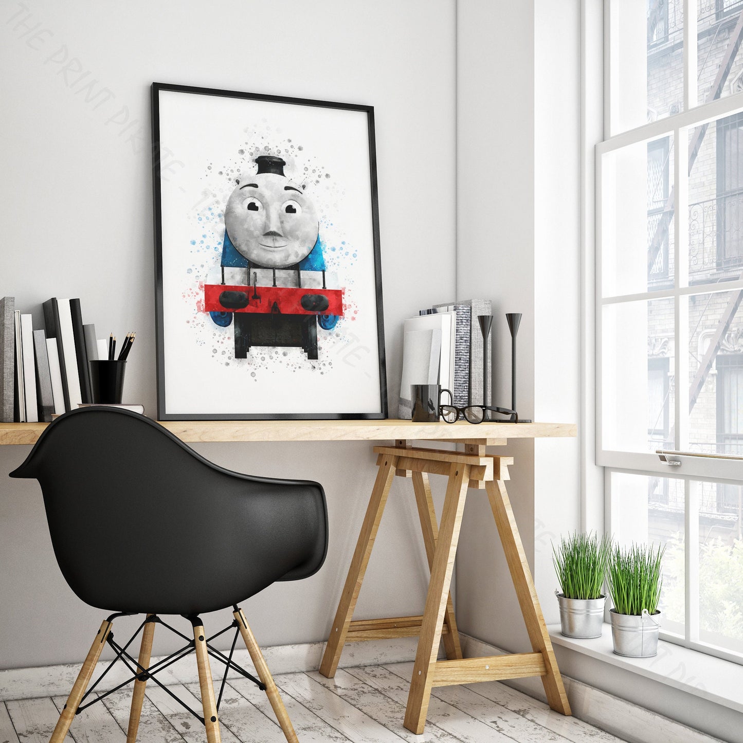 Thomas and Friends 'GORDON' Watercolour Splash Wall Art Print