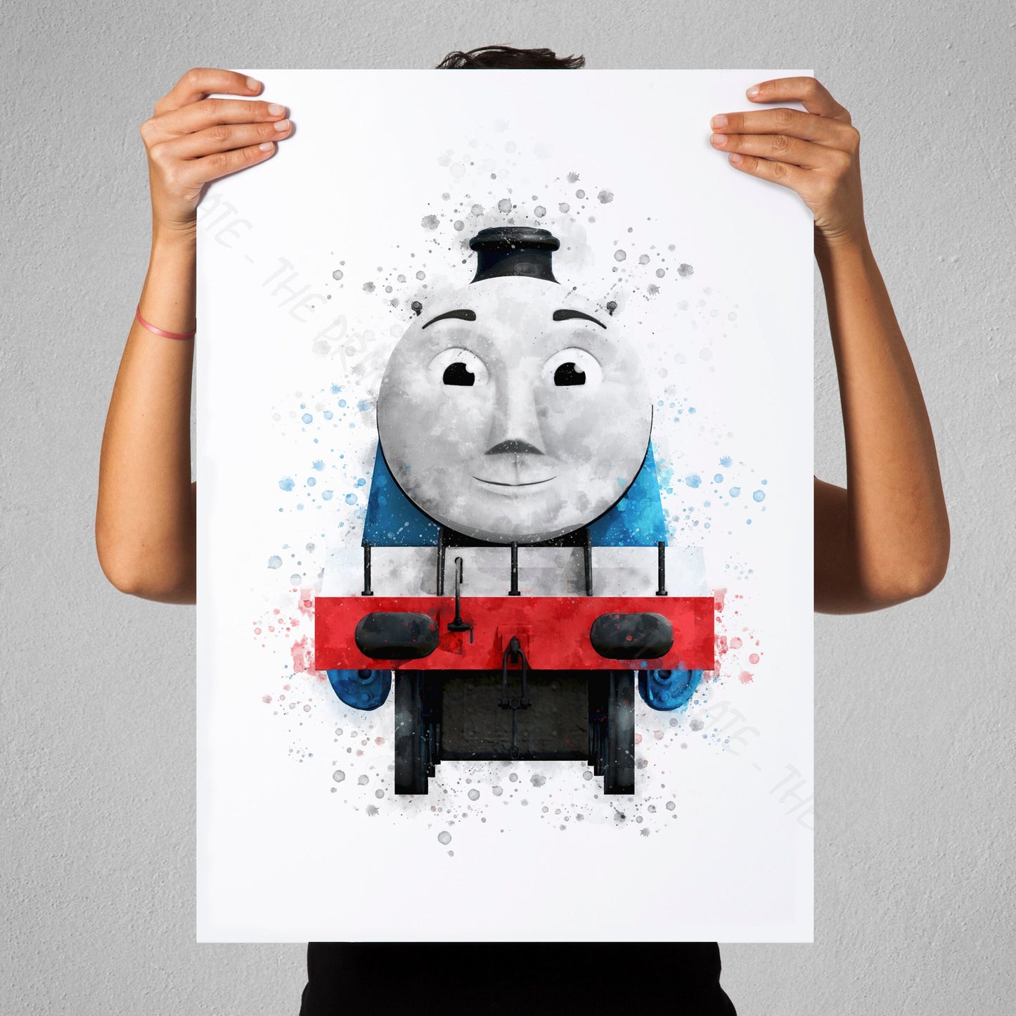 Thomas and Friends 'GORDON' Watercolour Splash Wall Art Print