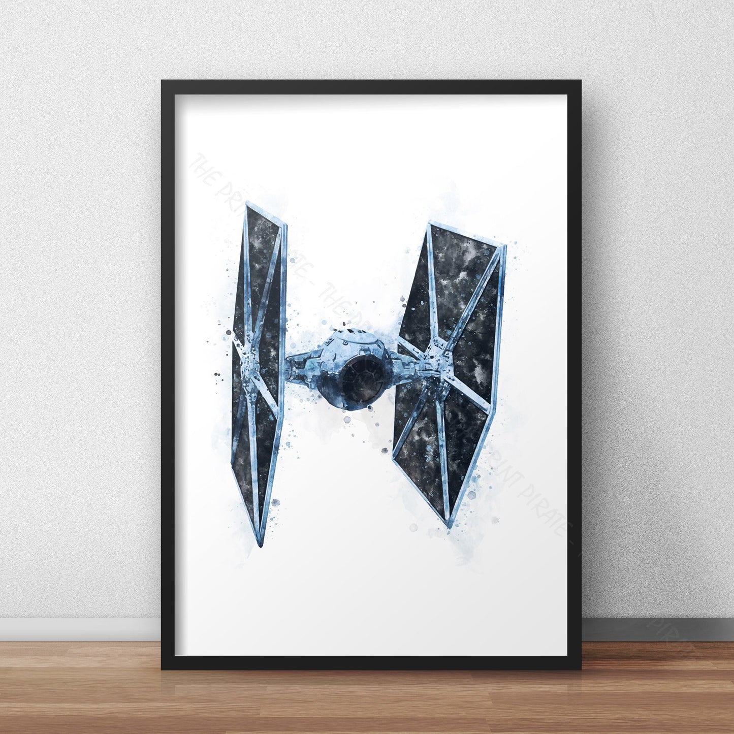 Star Wars 'TIE FIGHTER - BLUE' Watercolour Splash Wall Art Print