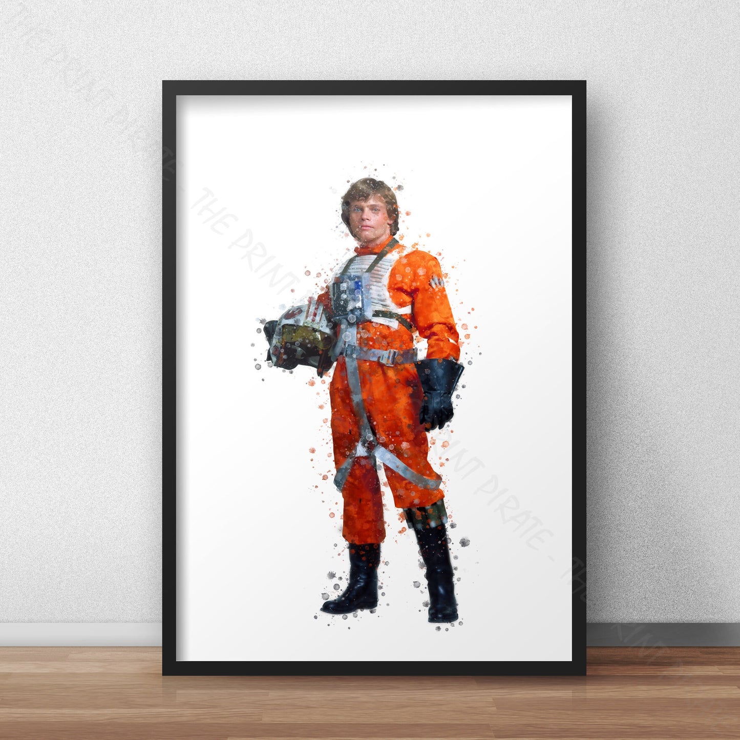 Star Wars 'LUKE SKYWALKER PILOT' Watercolour Splash Wall Art Print