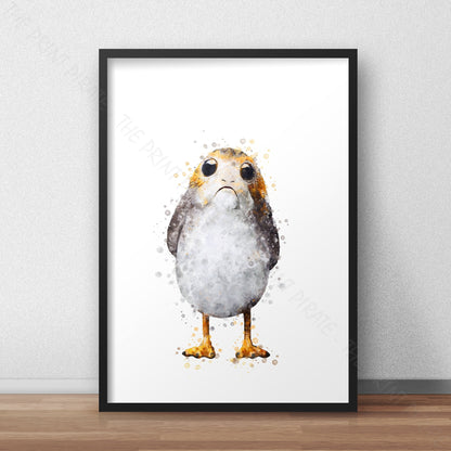 Star Wars 'PORG' Watercolour Splash Wall Art Print