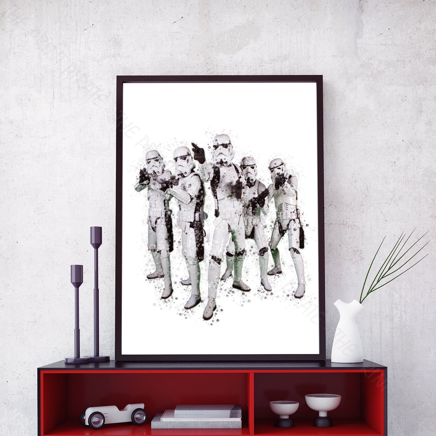 Star Wars 'STORMTROOPER SQUAD' Watercolour Splash Wall Art Print