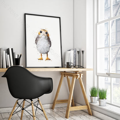 Star Wars 'PORG' Watercolour Splash Wall Art Print