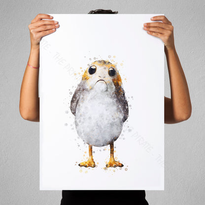 Star Wars 'PORG' Watercolour Splash Wall Art Print