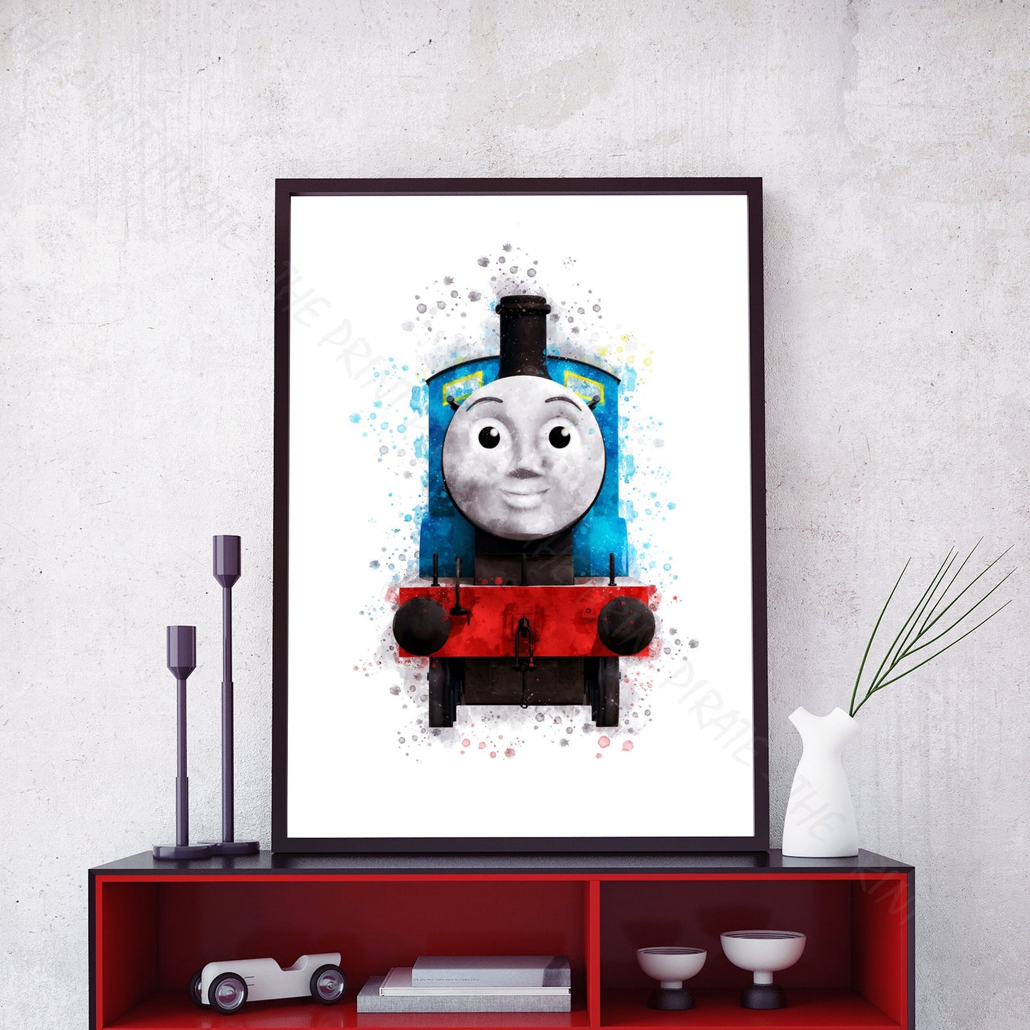 Thomas and Friends 'EDWARD' Watercolour Splash Wall Art Print