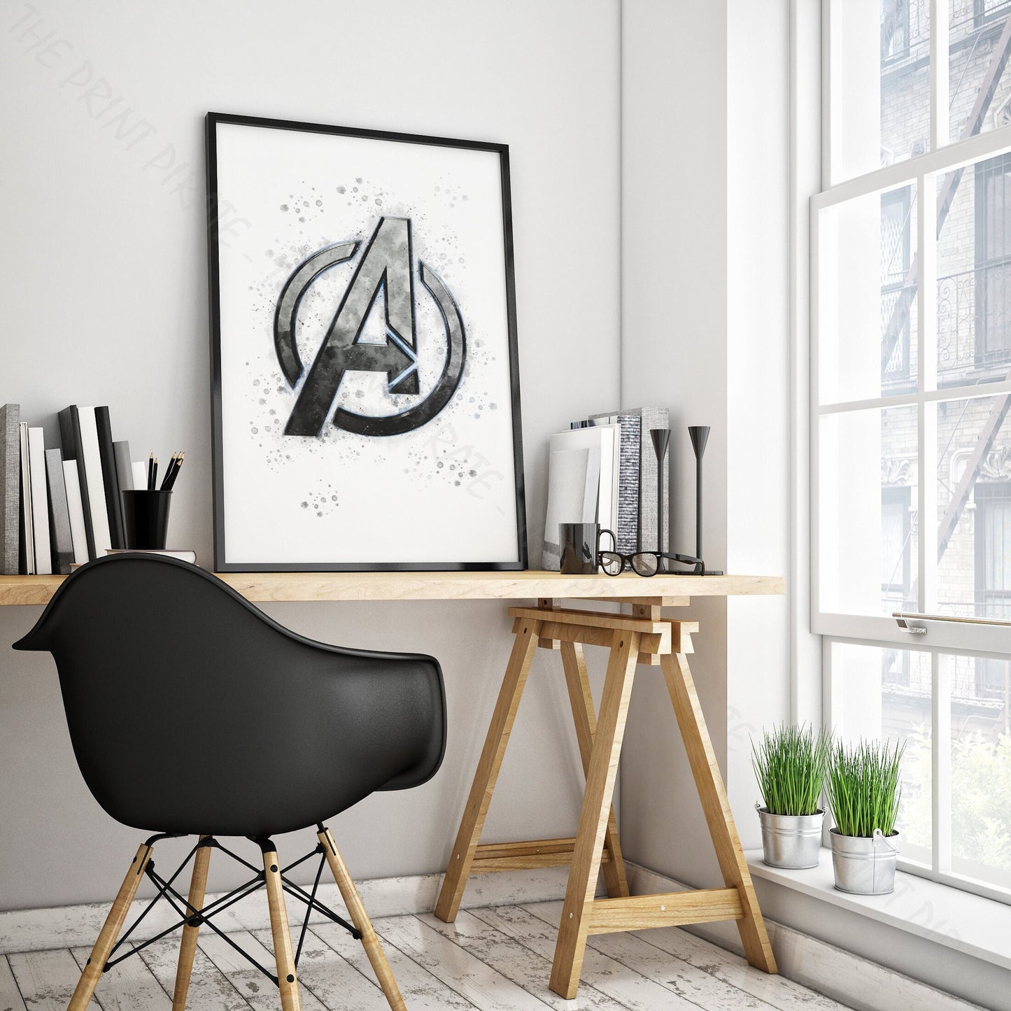 Superhero 'AVENGERS' Marvel Watercolour Splash Wall Art Print