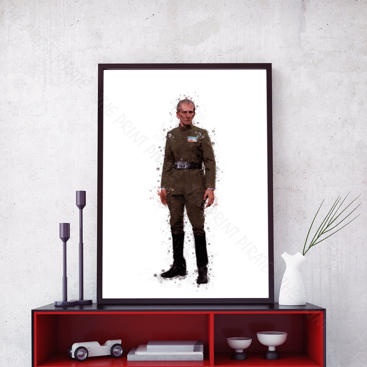 Star Wars 'GRAND MOFF TARKIN' Watercolour Splash Wall Art Print