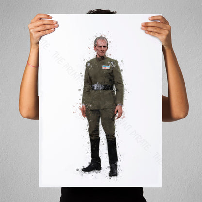 Star Wars 'GRAND MOFF TARKIN' Watercolour Splash Wall Art Print