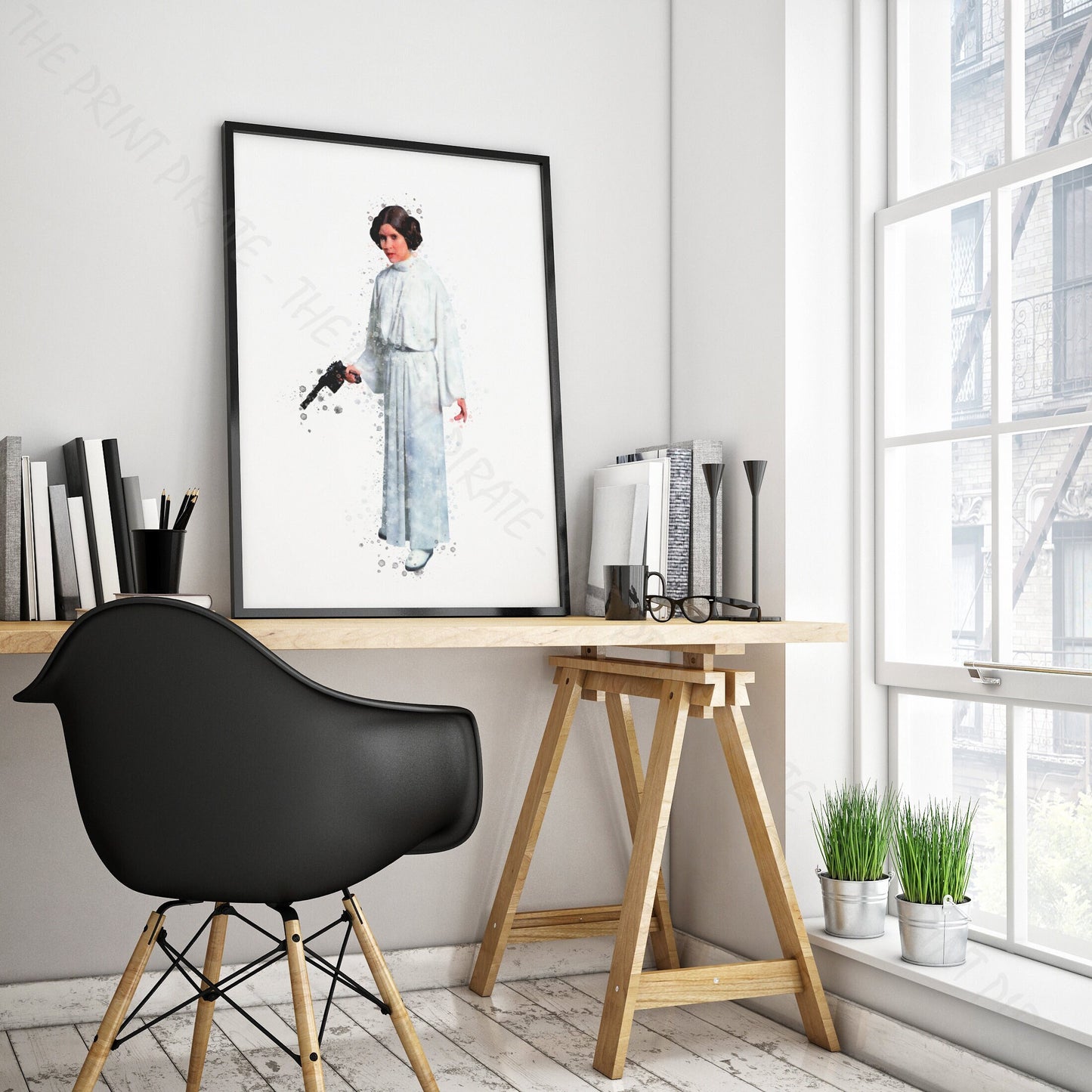 Star Wars 'PRINCESS LEIA' Watercolour Splash Wall Art Print