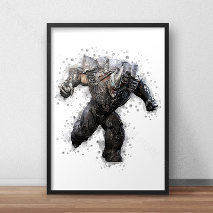 SuperVillain 'RHINO' Marvel Watercolour Splash Wall Art Print