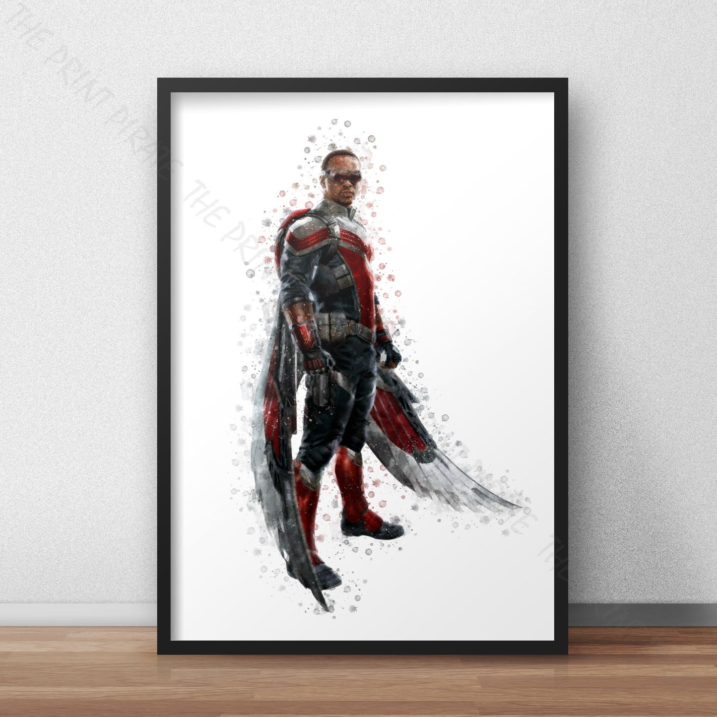 Superhero 'FALCON' Marvel Watercolour Splash Wall Art Print