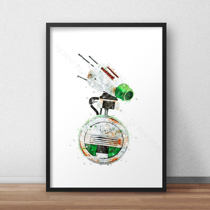 Star Wars 'D-0' Droid Watercolour Splash Wall Art Print