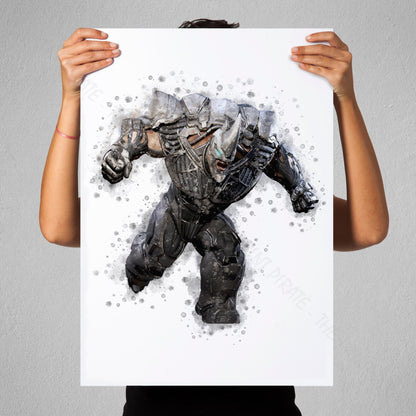 SuperVillain 'RHINO' Marvel Watercolour Splash Wall Art Print