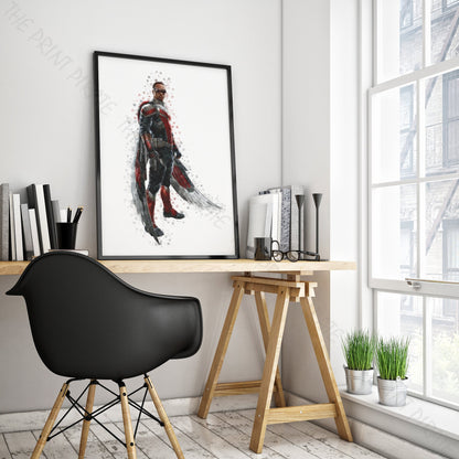 Superhero 'FALCON' Marvel Watercolour Splash Wall Art Print