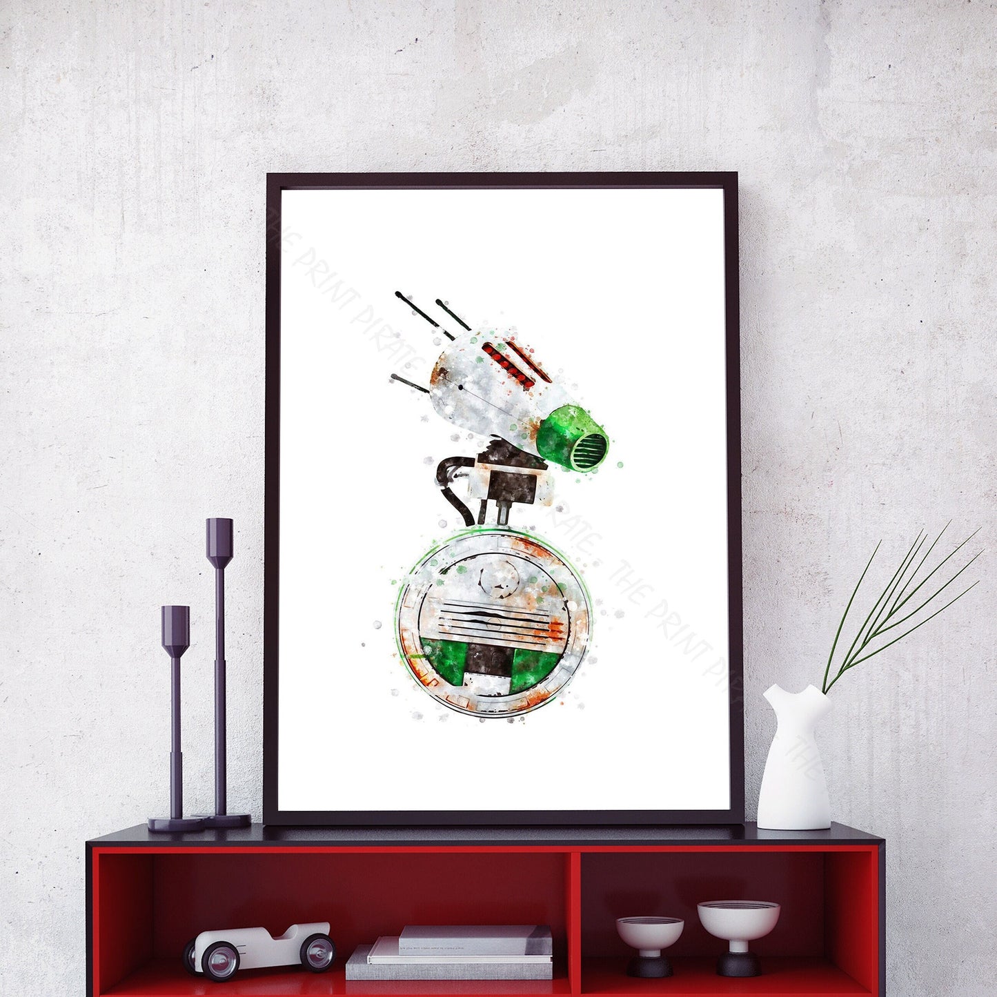 Star Wars 'D-0' Droid Watercolour Splash Wall Art Print