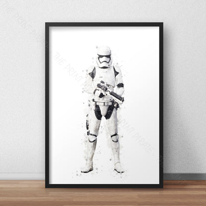 Star Wars 'STORMTROOPER' Watercolour Splash Wall Art Print