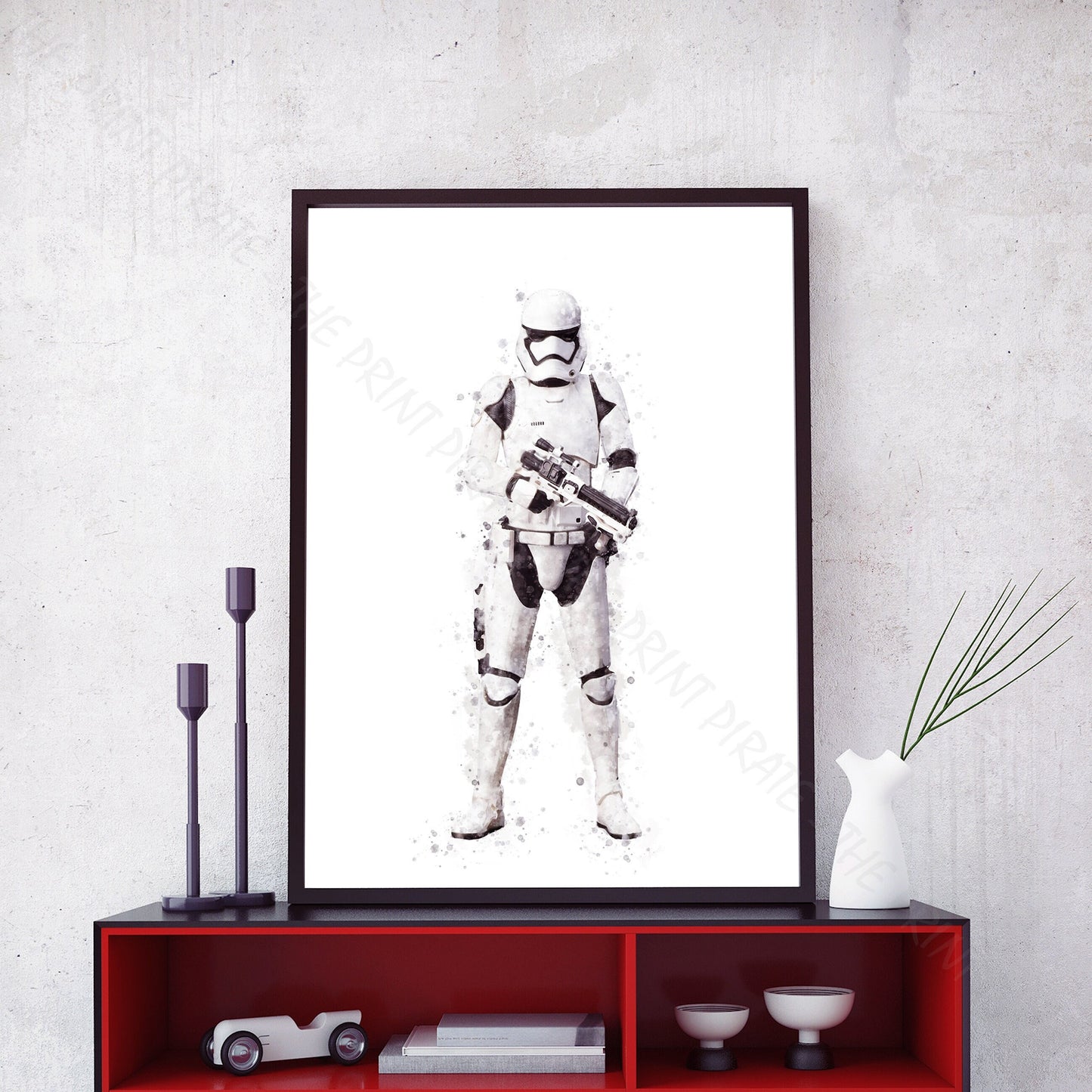 Star Wars 'STORMTROOPER' Watercolour Splash Wall Art Print