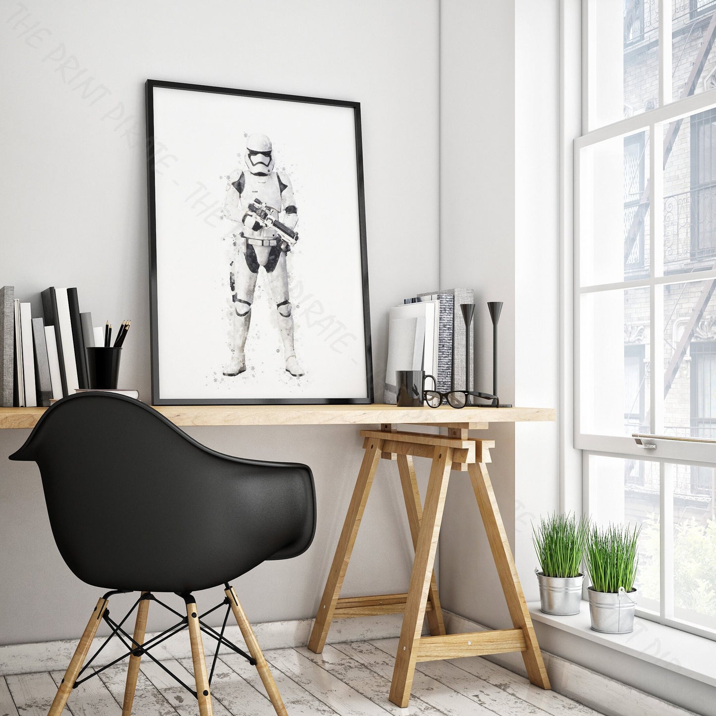 Star Wars 'STORMTROOPER' Watercolour Splash Wall Art Print