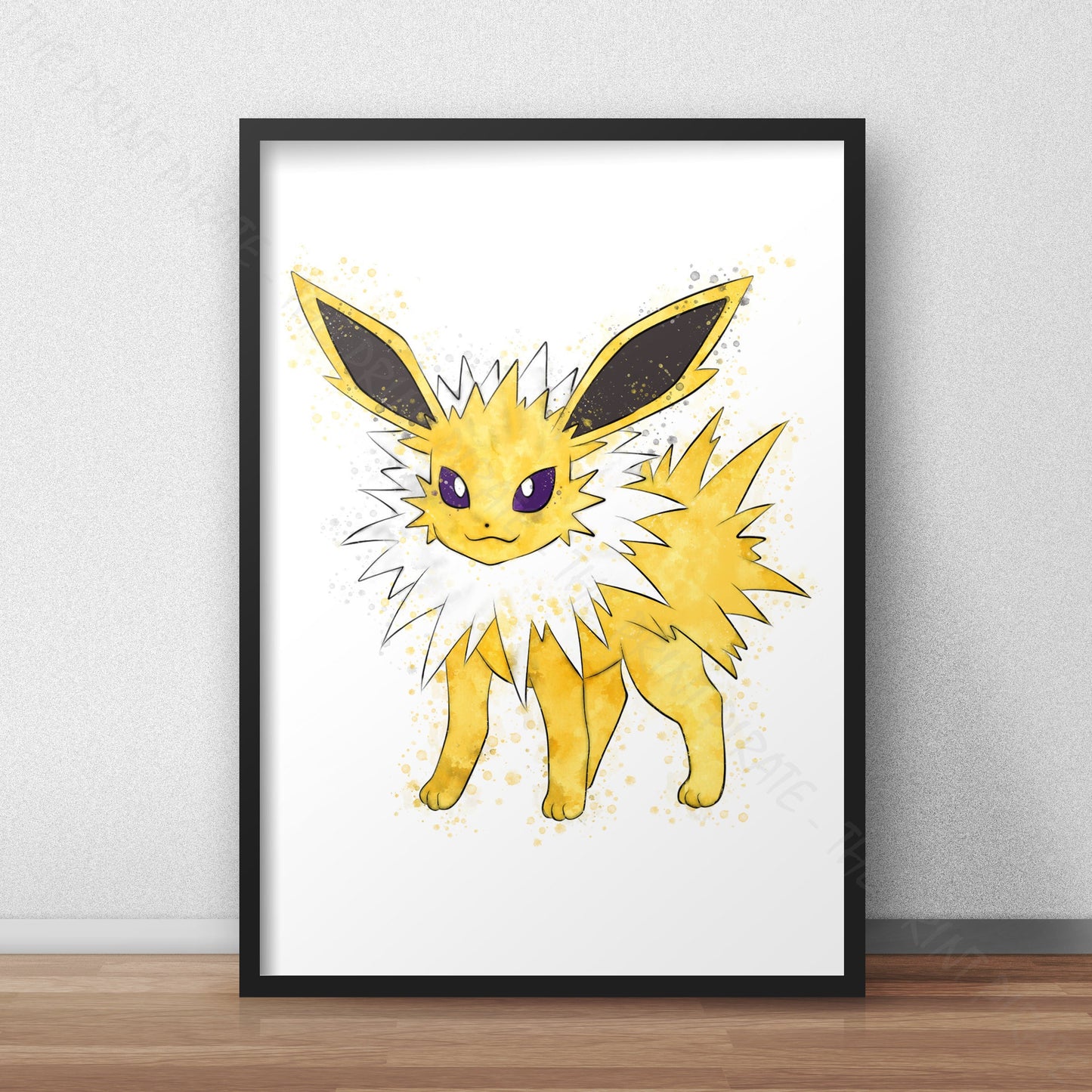 Pokemon 'JOLTEON' Watercolour Splash Wall Art Print