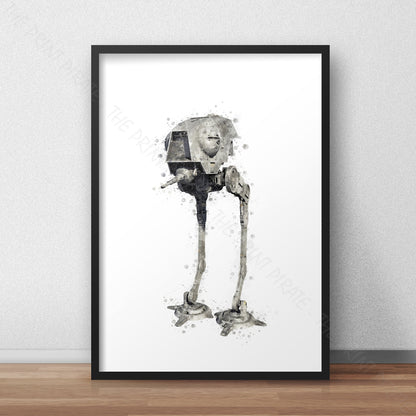 Star Wars 'AT-DP DEFENSE POD' Watercolour Splash Wall Art Print