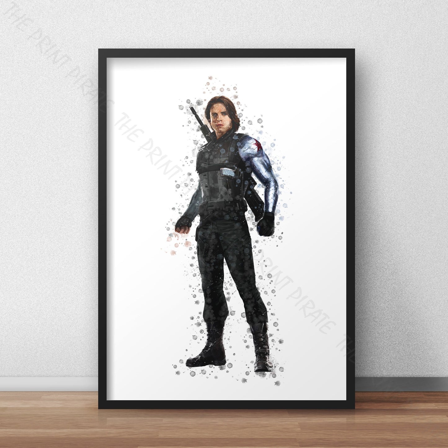 SuperVillain 'WINTER SOLDIER' Marvel Watercolour Splash Wall Art Print