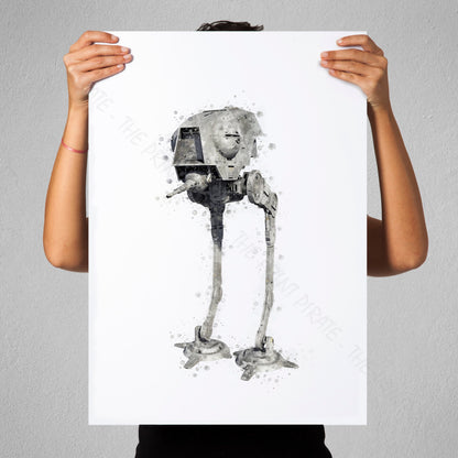 Star Wars 'AT-DP DEFENSE POD' Watercolour Splash Wall Art Print