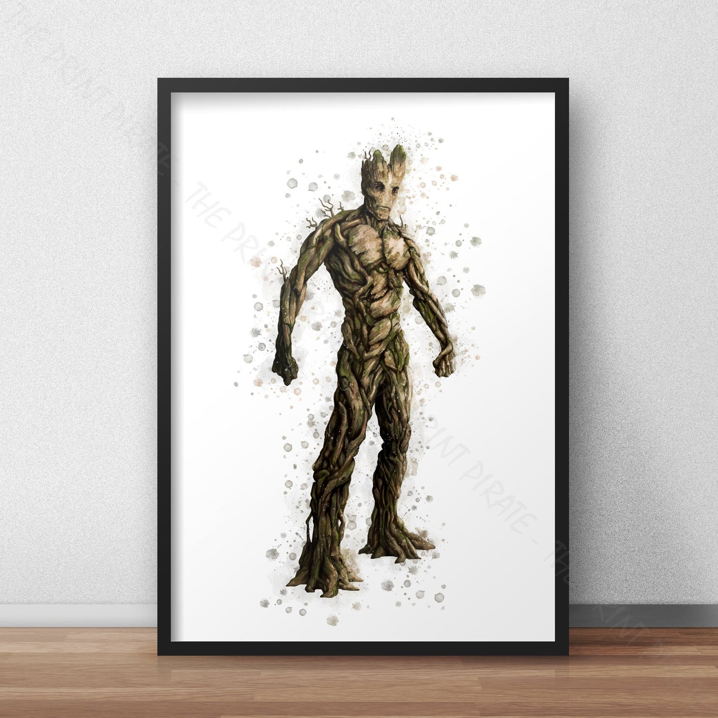 Superhero 'GROOT' Marvel Watercolour Splash Wall Art