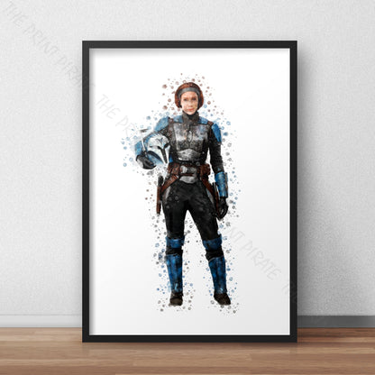 Star Wars 'BO KATAN KRYZE' Watercolour Splash Wall Art Print