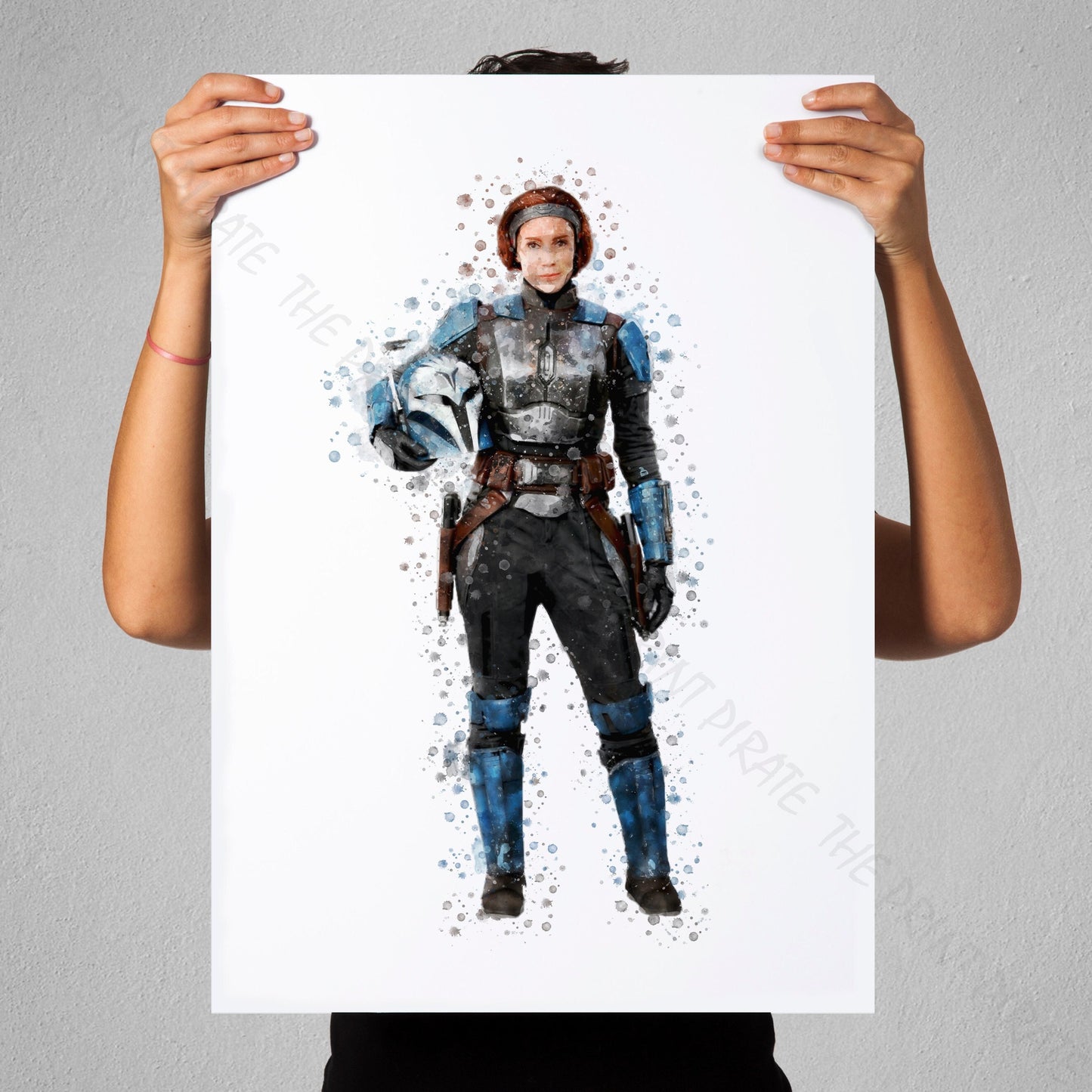 Star Wars 'BO KATAN KRYZE' Watercolour Splash Wall Art Print