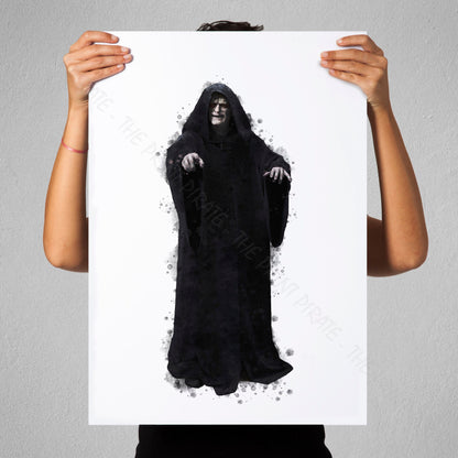 Star Wars 'EMPEROR PALPATINE' Watercolour Splash Wall Art Print