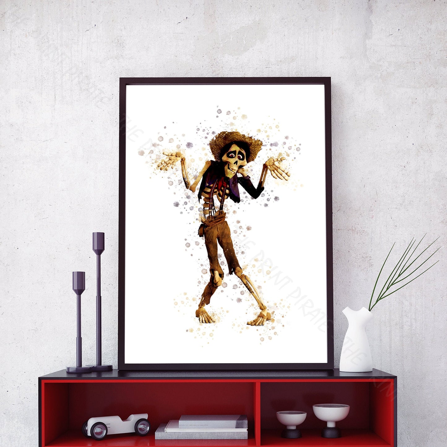 Disney /Pixar 'HECTOR' Coco Watercolour Splash Wall Art Print