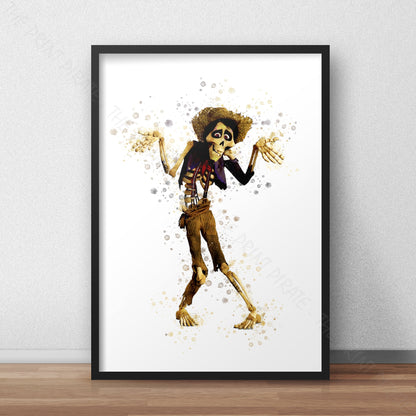 Disney /Pixar 'HECTOR' Coco Watercolour Splash Wall Art Print