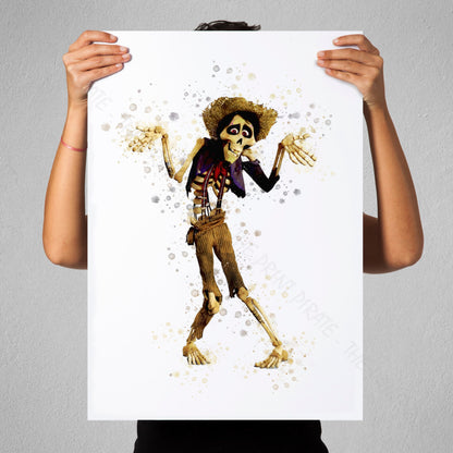 Disney /Pixar 'HECTOR' Coco Watercolour Splash Wall Art Print