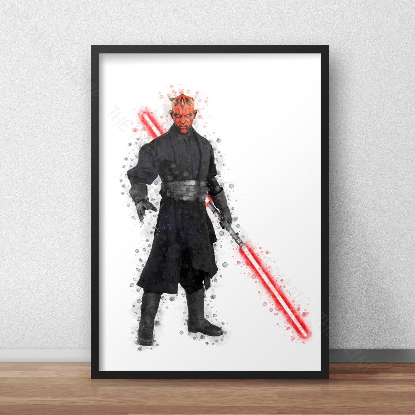 Star Wars 'DARTH MAUL' Watercolour Splash Wall Art Print