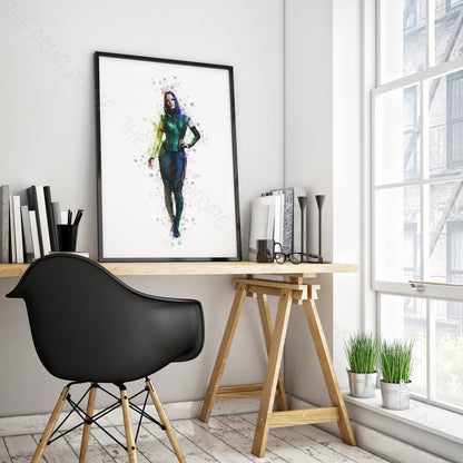 Superhero 'MANTIS' Marvel Watercolour Splash Wall Art Print