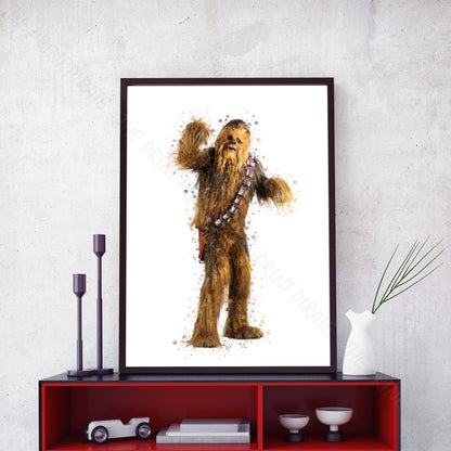 Star Wars 'CHEWBACCA' Watercolour Splash Wall Art Print