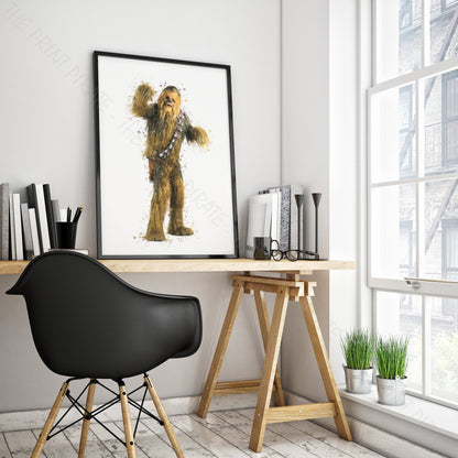 Star Wars 'CHEWBACCA' Watercolour Splash Wall Art Print