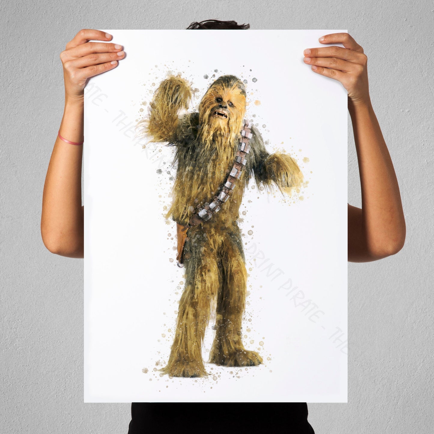 Star Wars 'CHEWBACCA' Watercolour Splash Wall Art Print