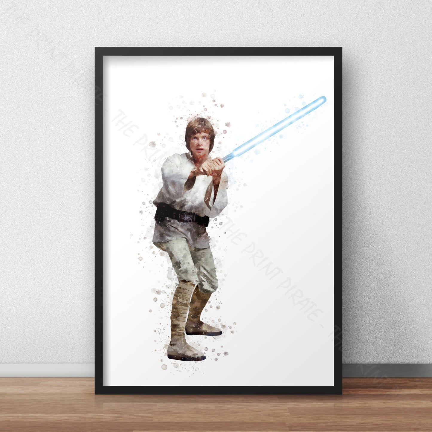 Star Wars 'LUKE SKYWALKER' Watercolour Splash Wall Art Print