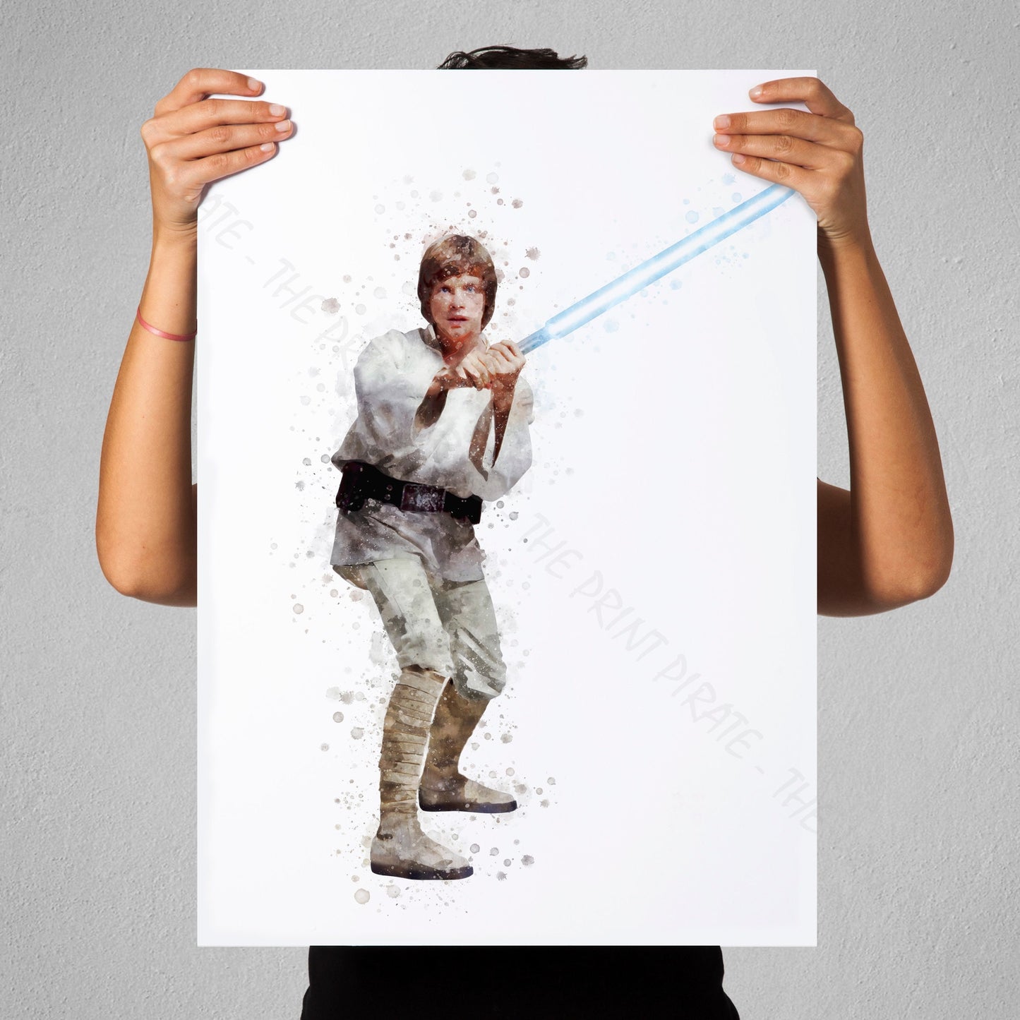 Star Wars 'LUKE SKYWALKER' Watercolour Splash Wall Art Print