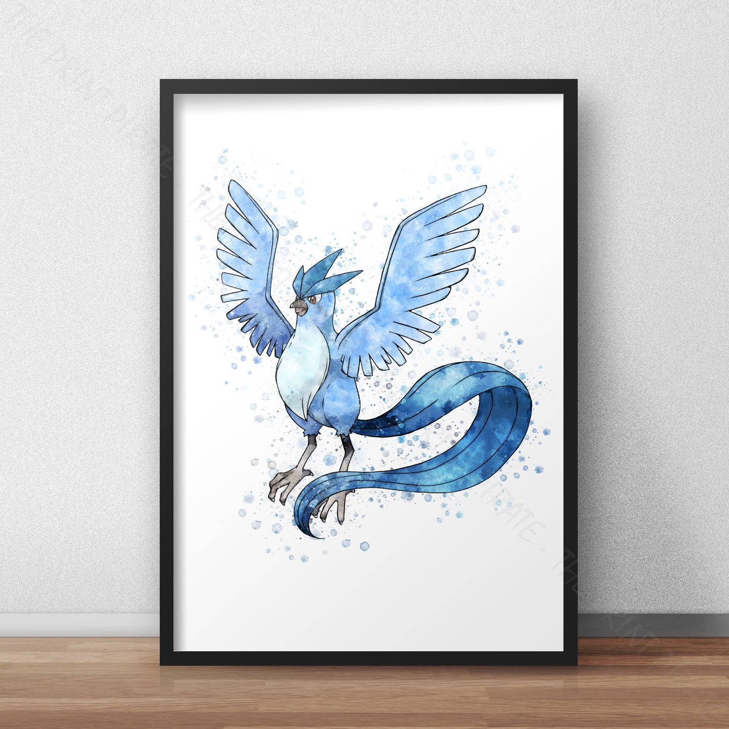 Pokemon 'ARTICUNO' Watercolour Splash Wall Art Print