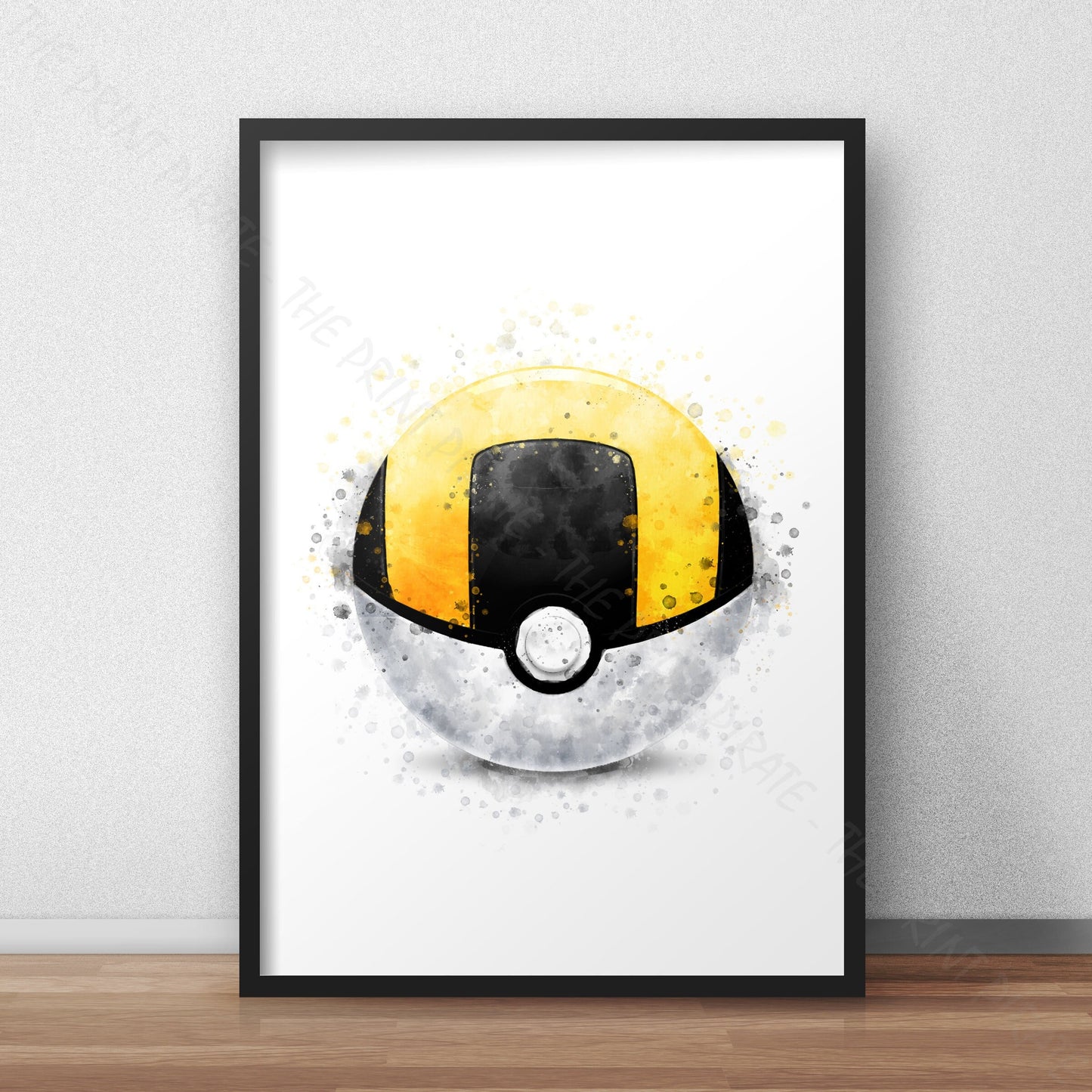 Pokemon 'ULTRA BALL' Pokeball Watercolour Splash Wall Art Print