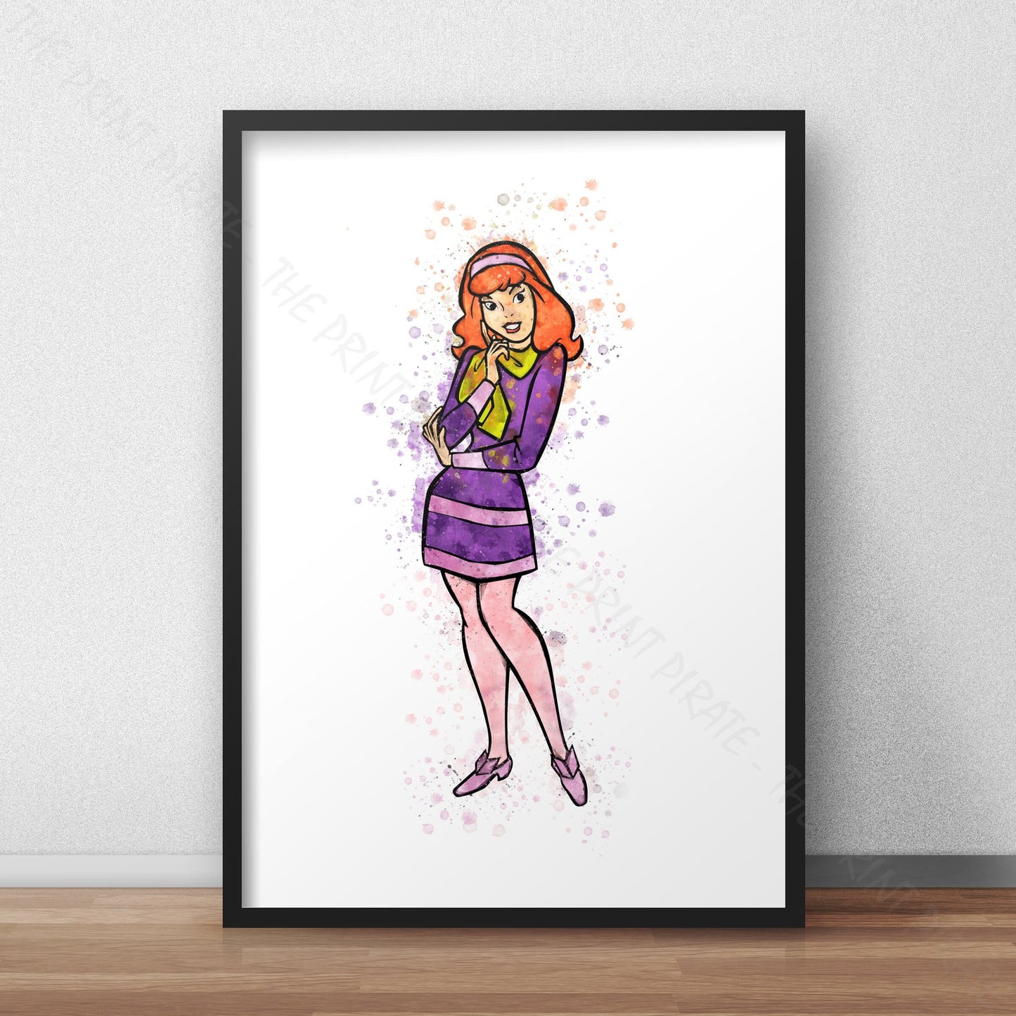 Scooby Doo 'DAPHNE' Watercolour Splash Wall Art Print