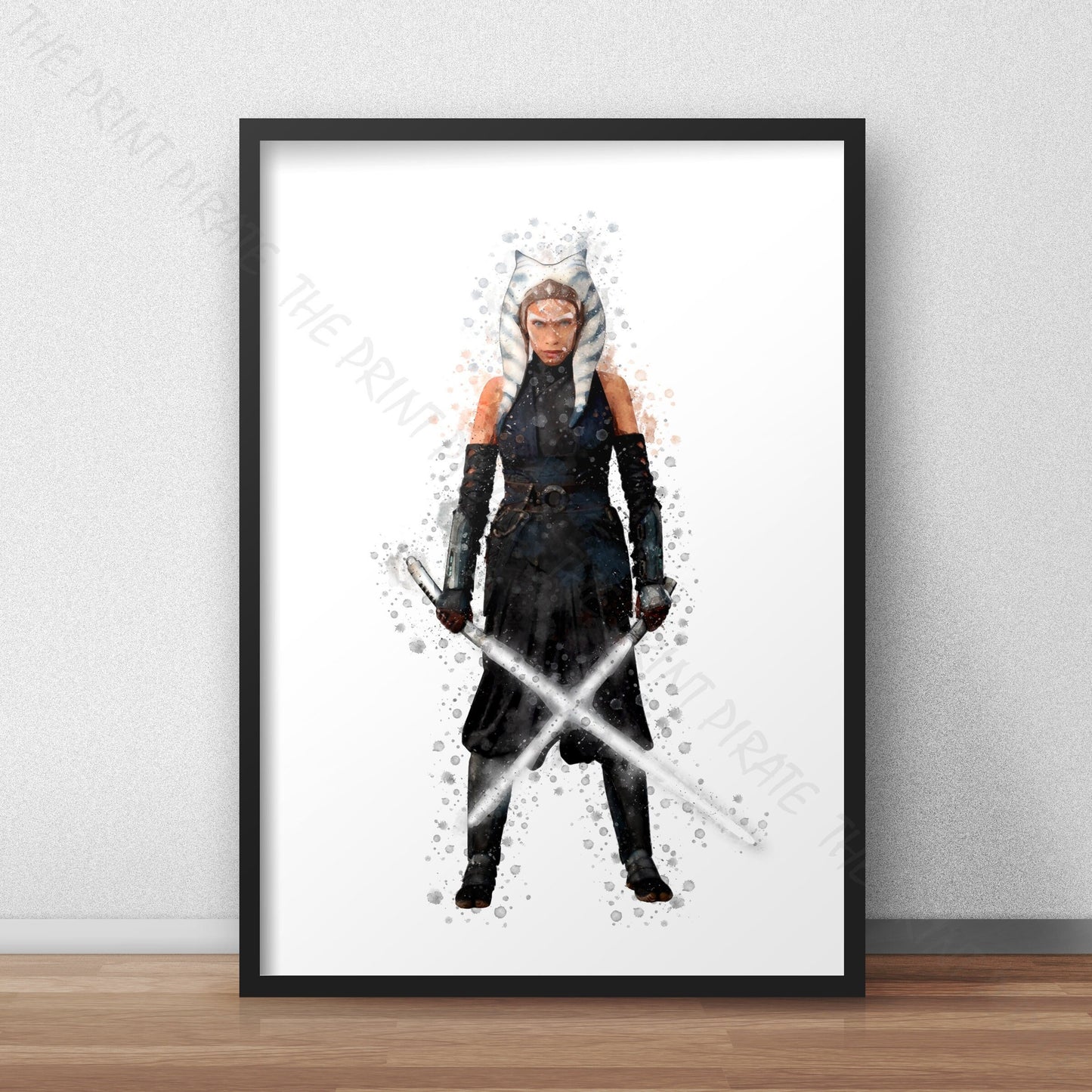 Star Wars 'AHSOKA TANO' Watercolour Splash Wall Art Print