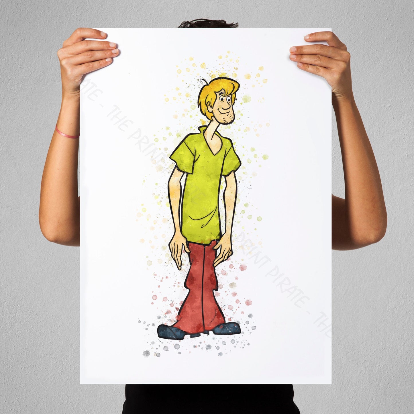 Scooby Doo 'SHAGGY' Watercolour Splash Wall Art Print