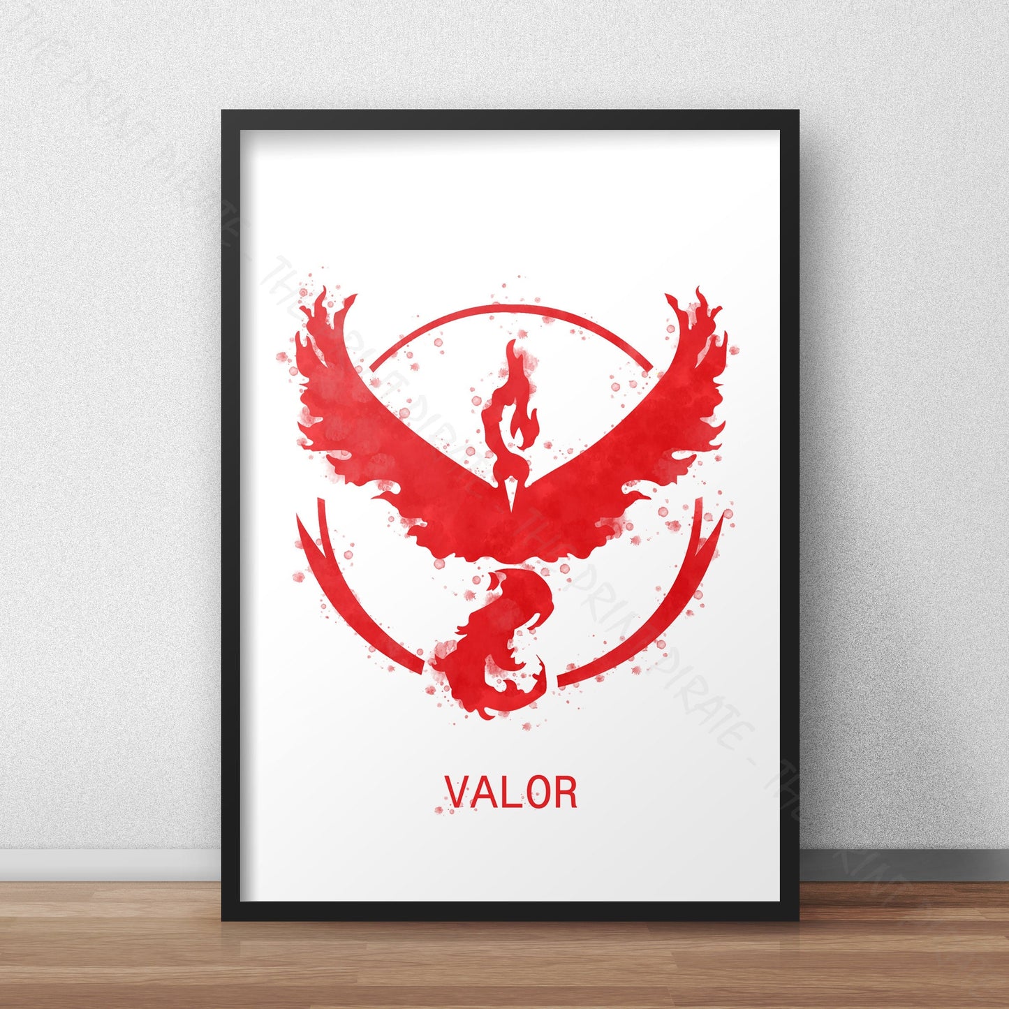 Pokemon 'TEAM VALOR' Watercolour Splash Wall Art Print