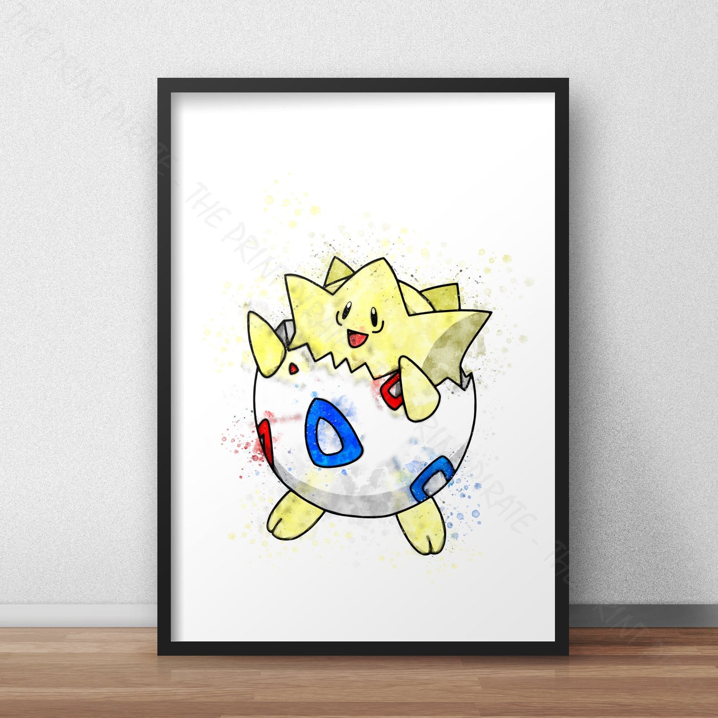 Pokemon 'TOGEPI' Watercolour Splash Wall Art Print