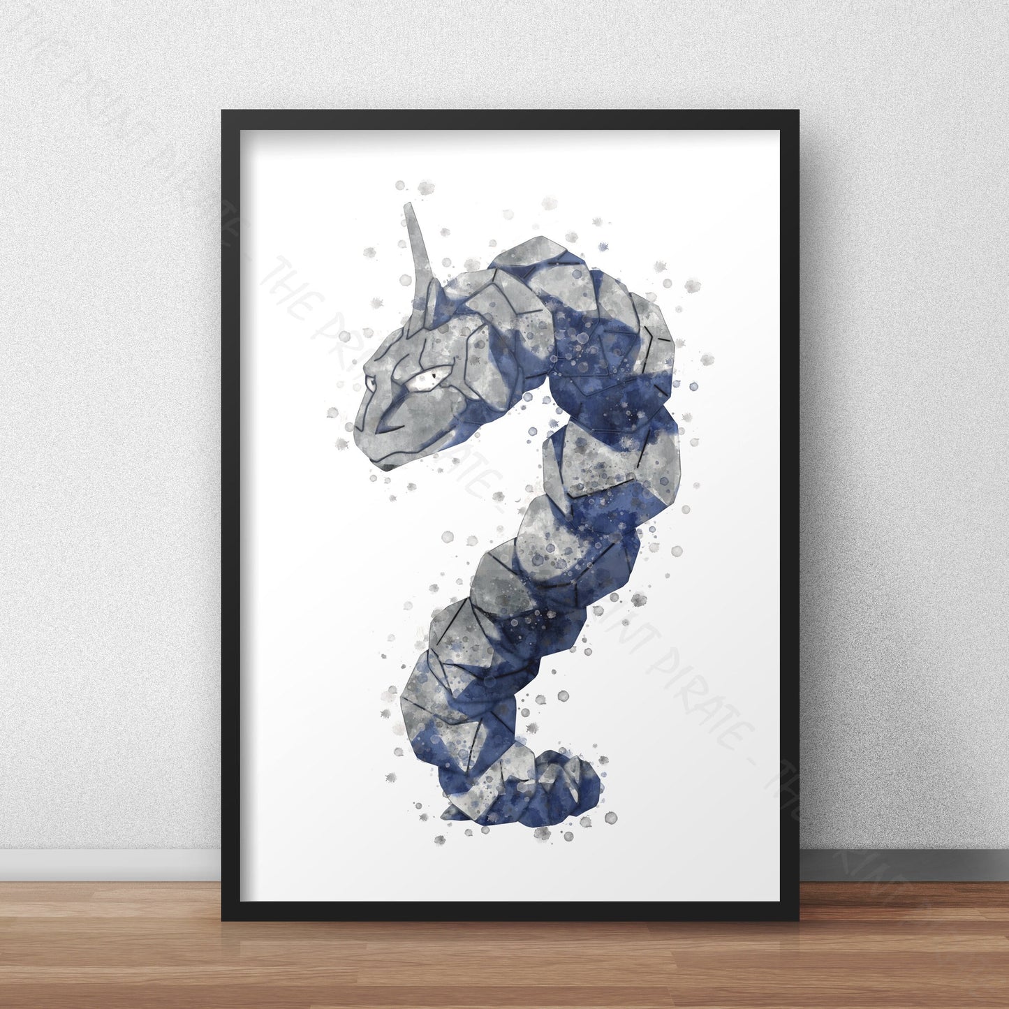 Pokemon 'ONIX' Watercolour Splash Wall Art Print